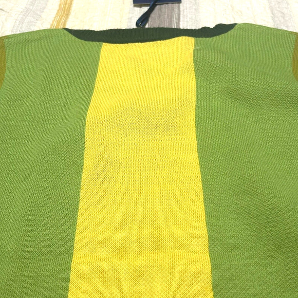 Flan Labs Avocado Atomic Green Sweater Vest Mens M Colorblock Knit Pullover New - Picture 6 of 10